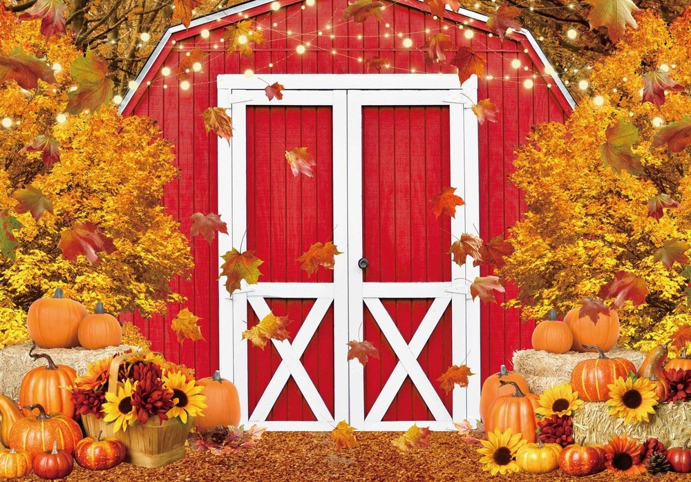 10x8ft Autumn Harvest Backdrop Thanksgiving Pumpkin Decor Banner  
