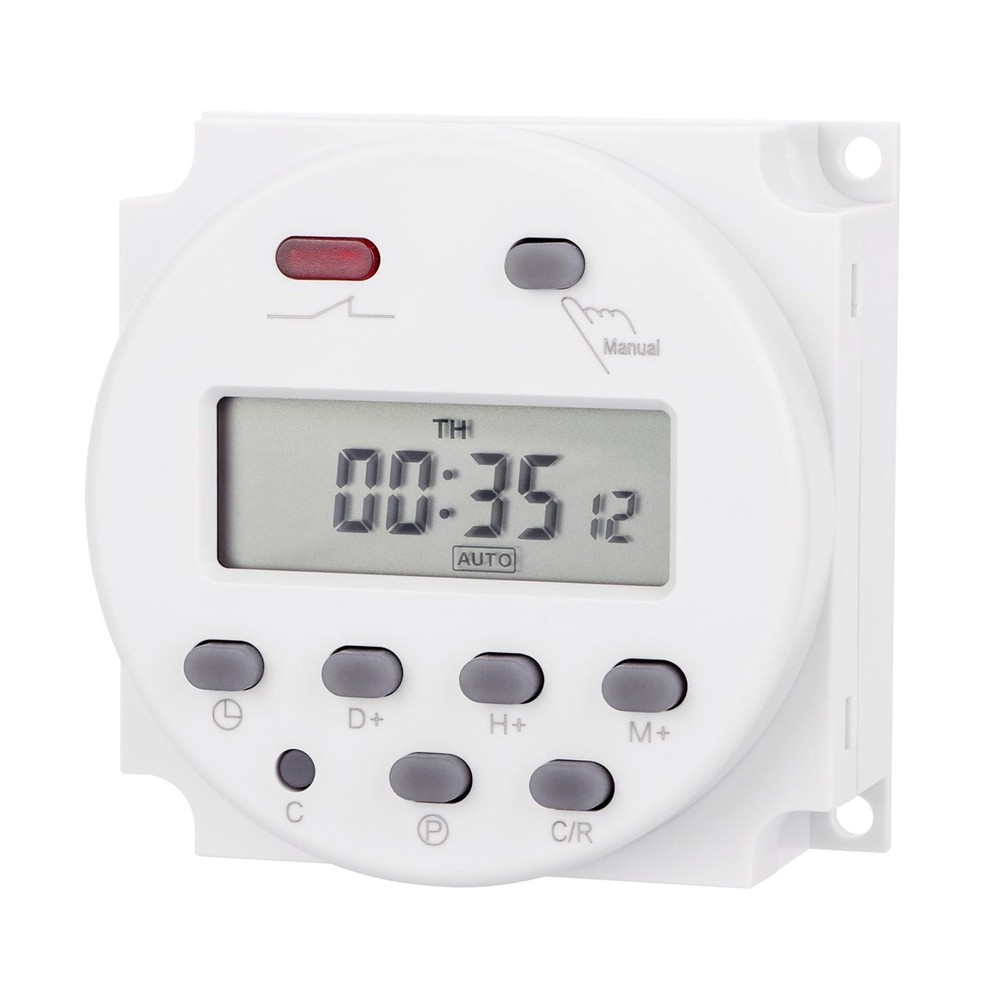 DC 12V Digital LCD Weekly Programmable Timer For Relay Switch 16A 17 Programs