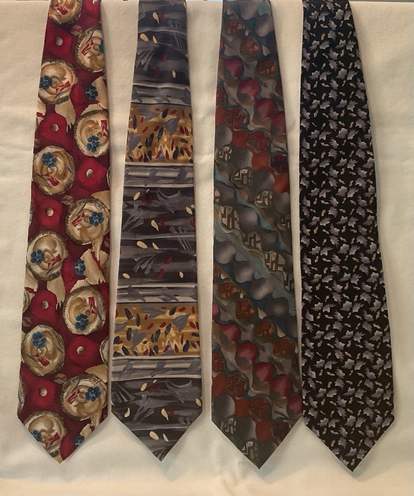 Jerry Garcia Lot Of 4 Mens Neck Ties W/ Collector’s Editions 100% Silk FREE SHIP