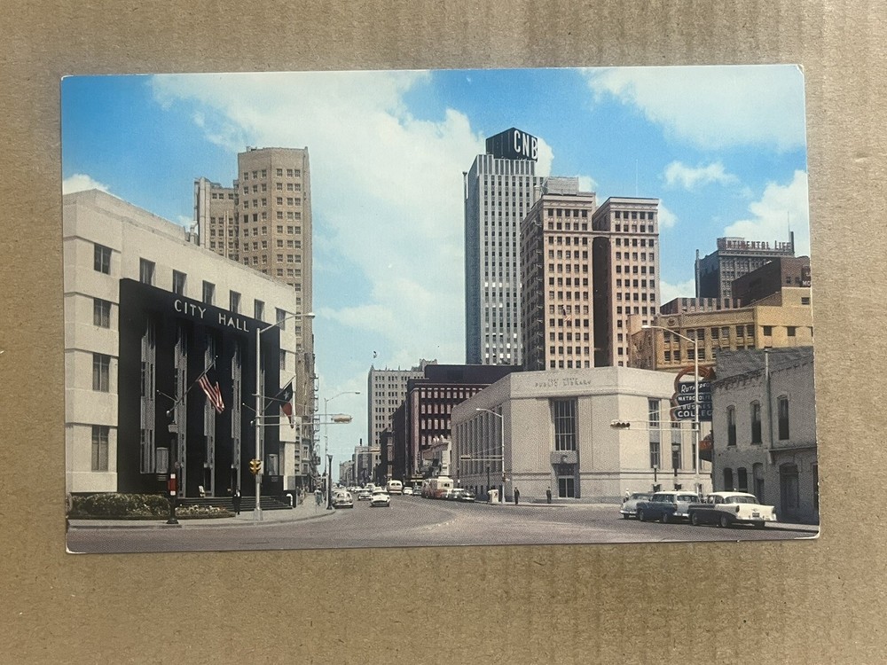Postcard Fort Worth TX Texas City Hall Public Library Downtown Vintage PC