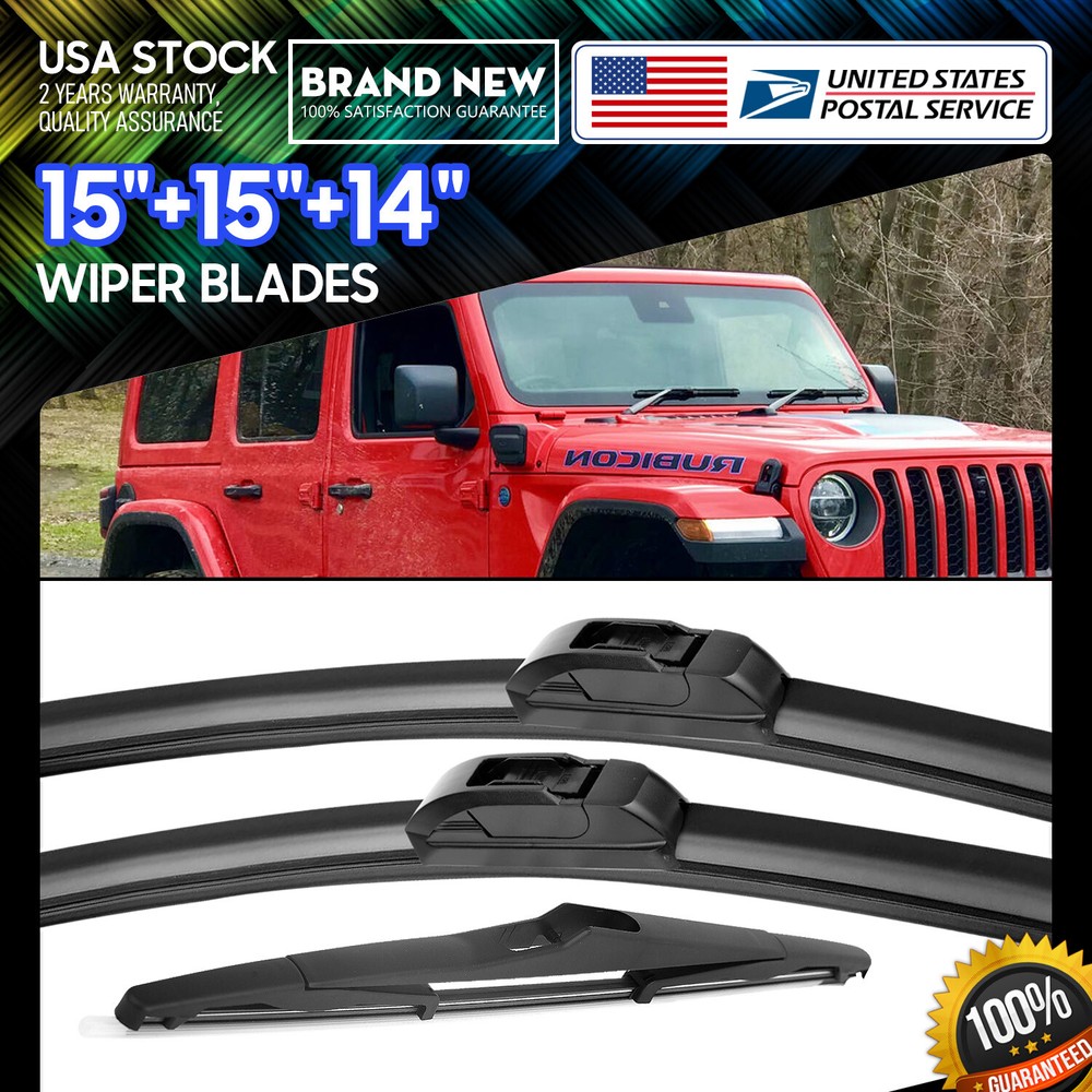 All Season 15''+15'' +14'' OEM Quality Replace Windshield Wiper Blades 1 Set