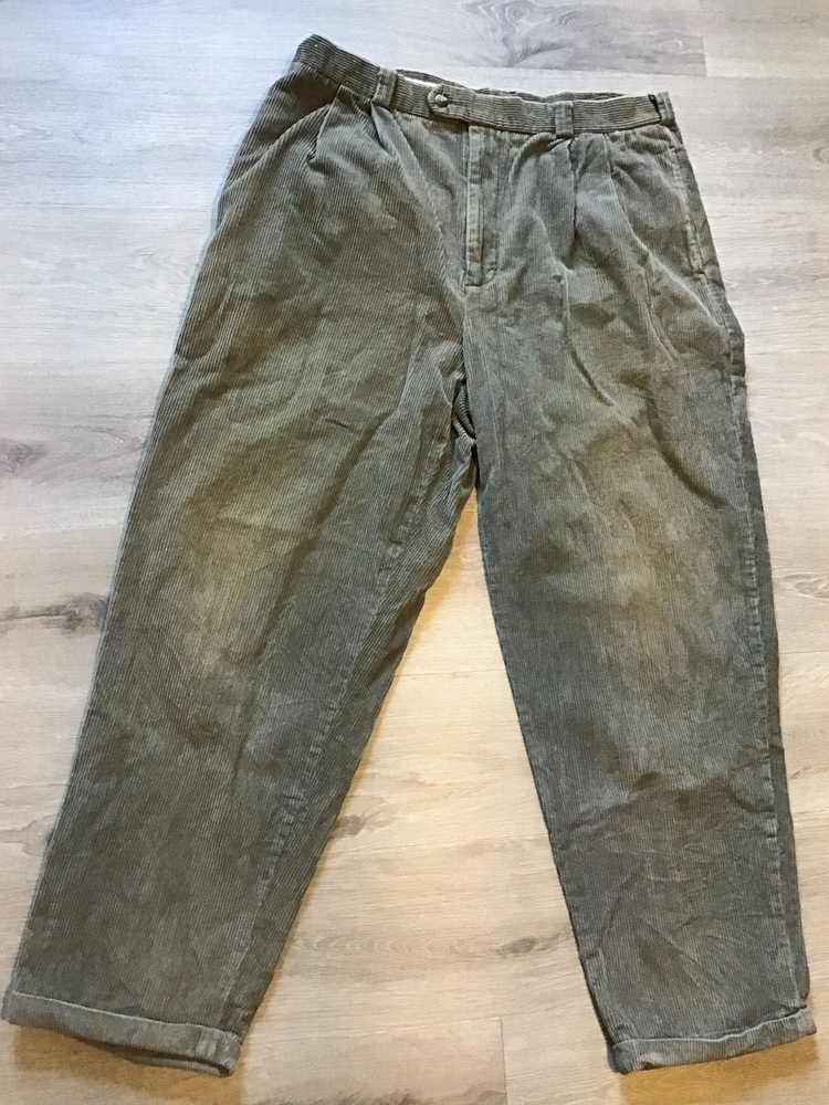Perry Ellis cottons grey corduroy Men's 38/32 wide whale cuffs