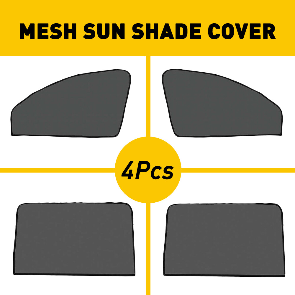 4PCS Car Window Sunshade Mesh Covers for Rear Front Windshield Protection