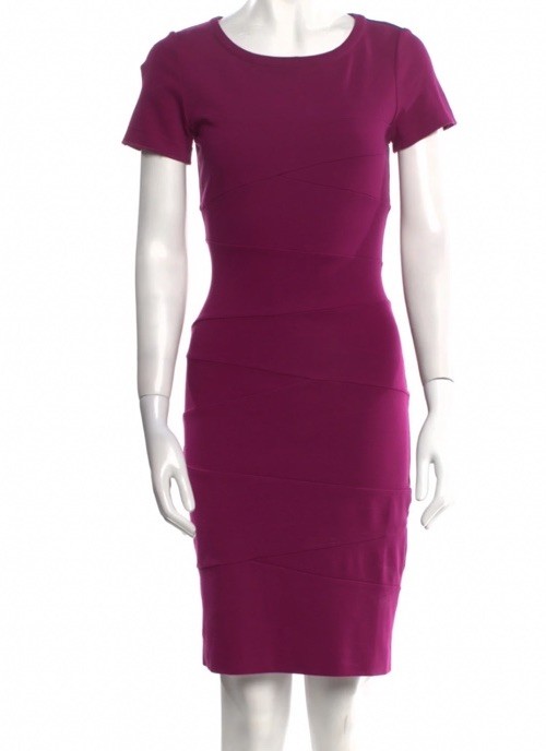 Diane Von Furstenberg Size 4 Scoop Neck Bandage Mini Dress Pink