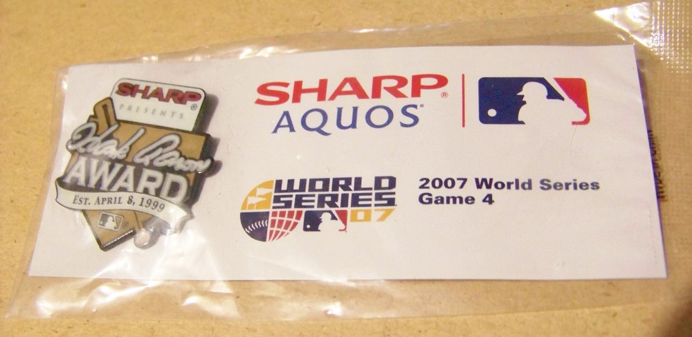 2007 World Series Game 4 SGA Hank Aaron Award pin MLB