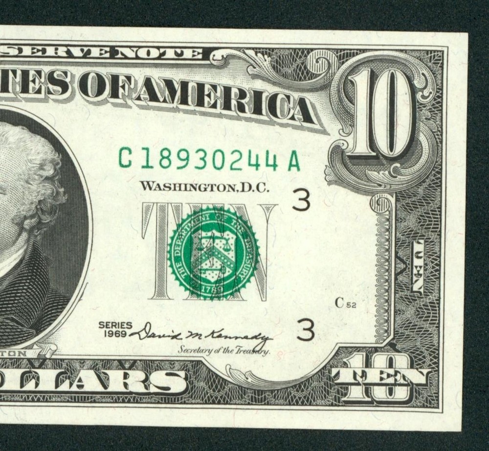 $10 1969 (Choice/ Gem) Federal Reserve Note ** Paper Currency Auctions