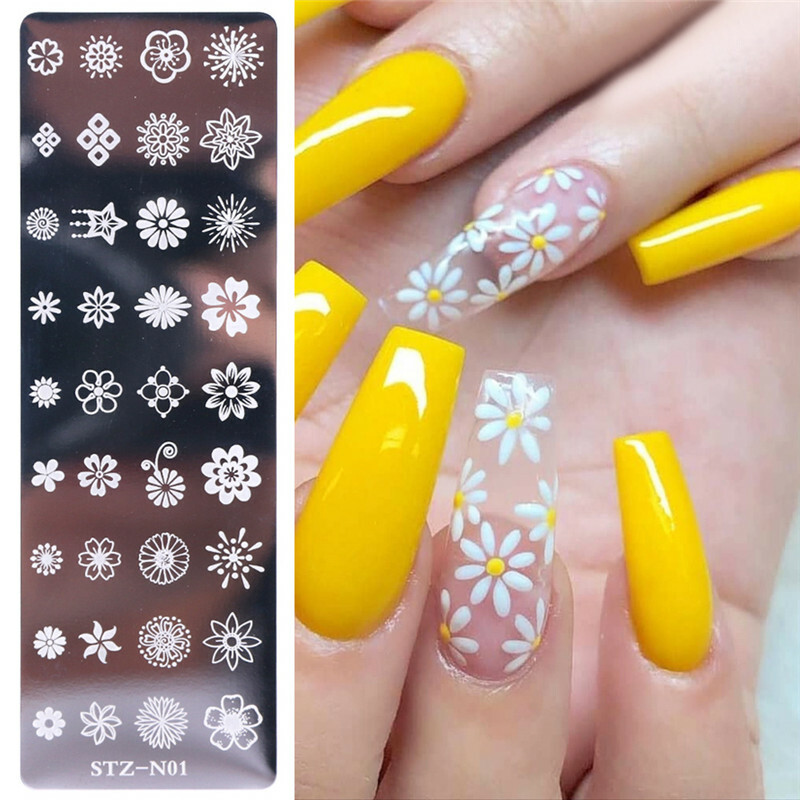 Nail Art Stamping Plates Flower Geometry Image Stamp Templates Manicure DIY L