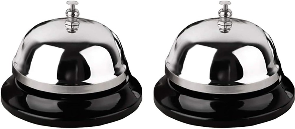 Metal Desk Service Bell 2 Pack Silver Call Bell for Counter