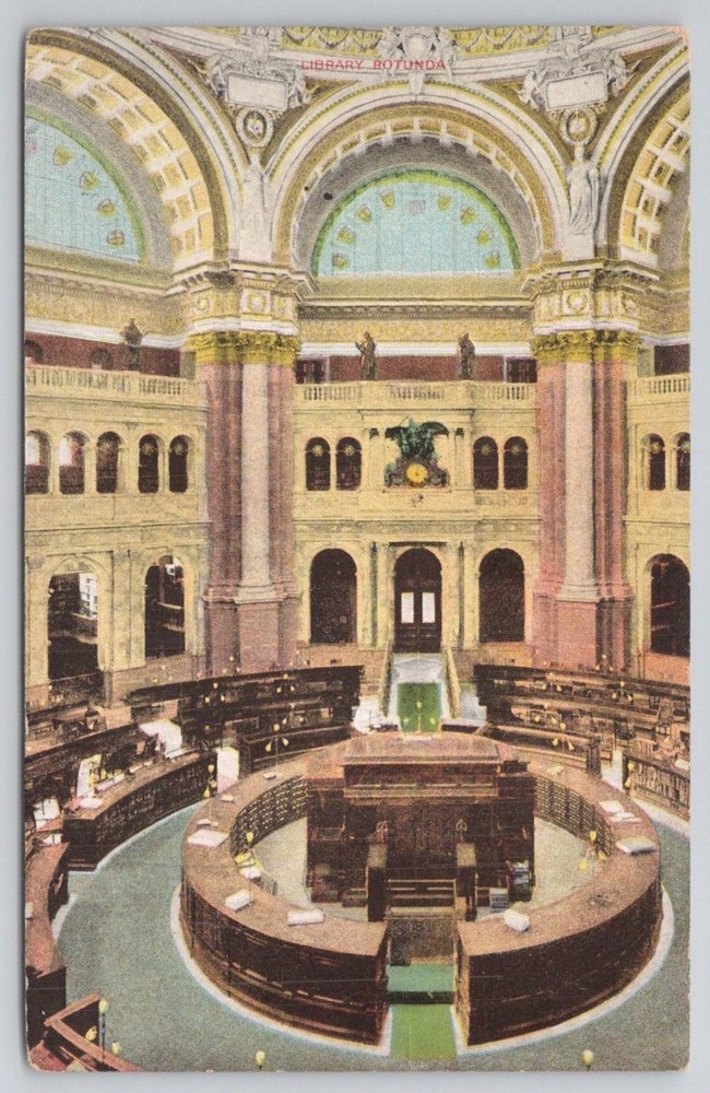Library of Congress Rotunda Washington DC Postcard c1910 Foster & Reynolds