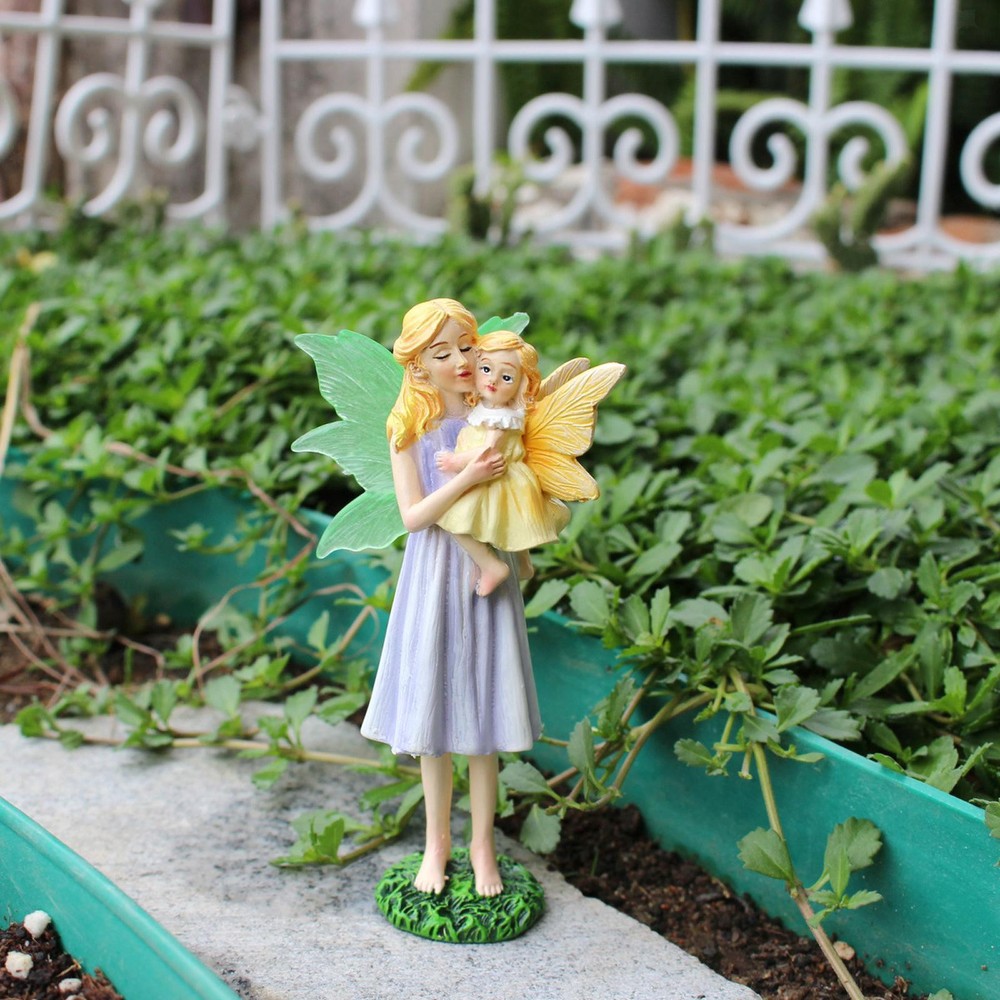 Flower Fairy Figurine Cute Decorative Sculpture for Desktop Indoor Fireplace