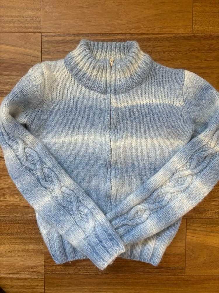 Paloma Wool Zip Up Pullover Striped Knit Blue Size S Good condition