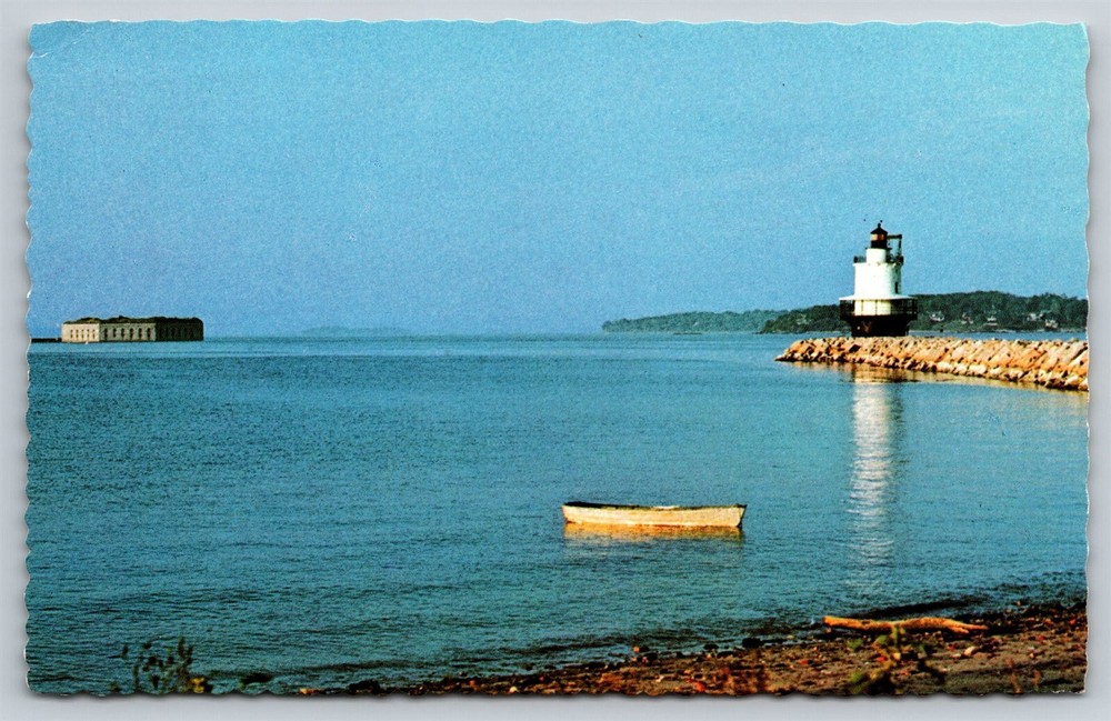 Maine Portland Harbor Lighthouse Postcard, C4