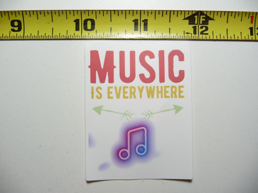 Music Everywhere Arrow Sticker Decal for Musicians and Bands