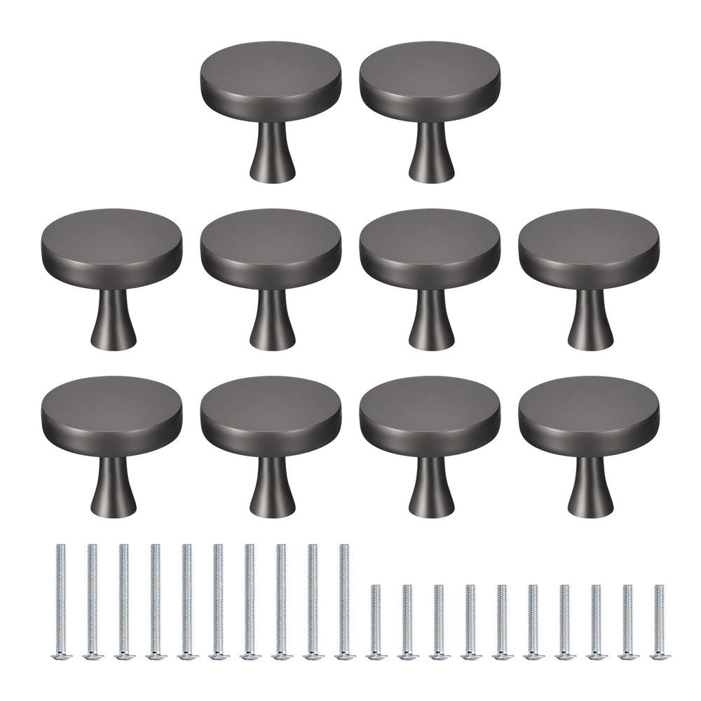 10 Pack Round Cabinet Knob, Grey Dresser Knobs Kitchen Cabinet Drawer Pulls