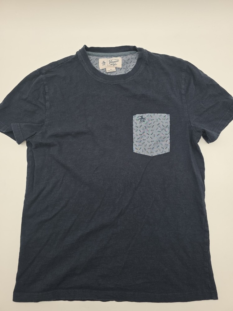 Original Penguin Munsingwear T- Shirt Men M Dark Blue Tee.#42594