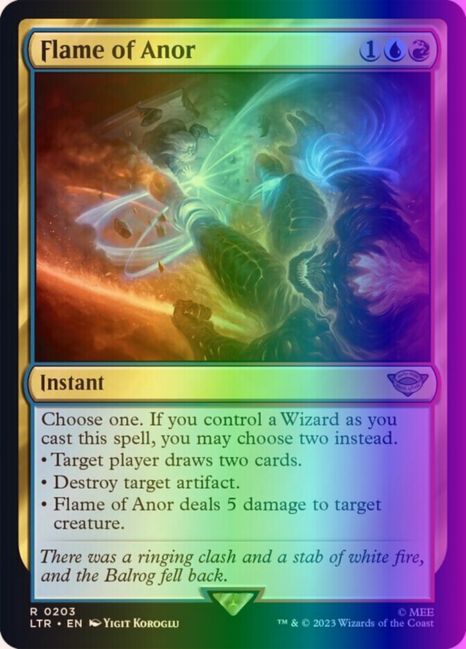 MTG Flame of Anor (203/943) The Lord of the Rings Tales of Middle-earth LP FOIL