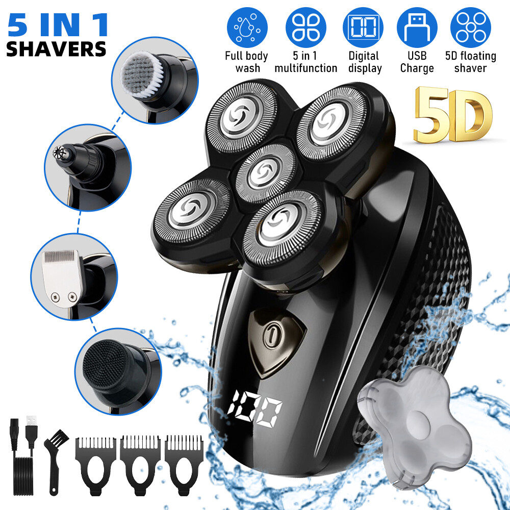 5-in-1 Electric Beard Trimmer Rechargeable Shaver for Men