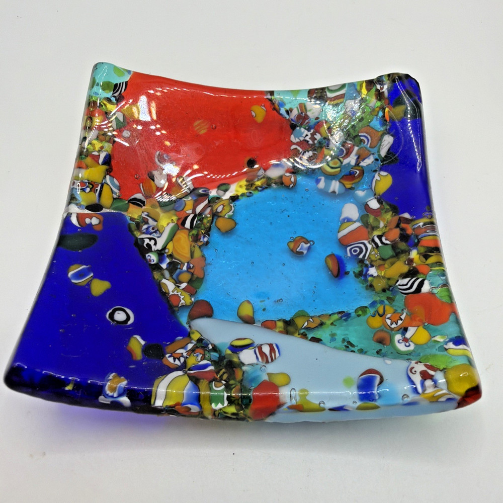 Murano Italian Art Glass Confetti Plate