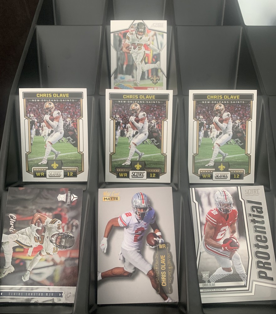 Chris Olave 7 Card Lot 3 RC Panini Score Wild Card New Orleans Saints RC