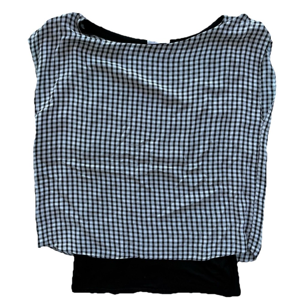Bailey 44 Black Gingham Blouse Tank Women’s Size Medium