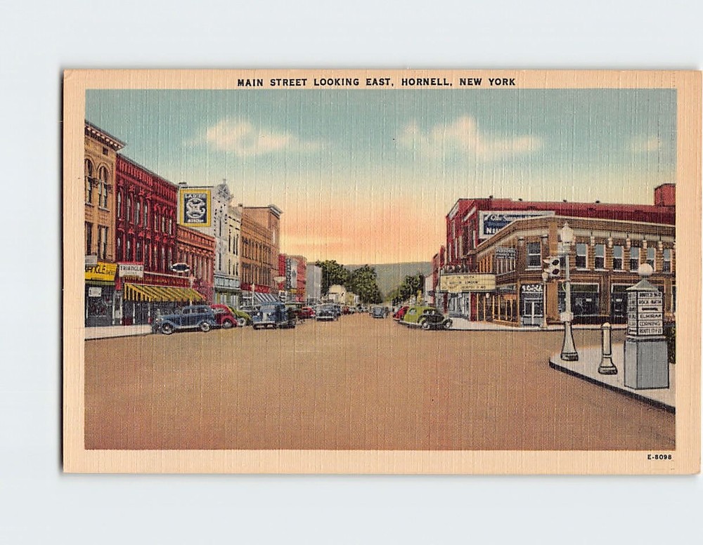 Postcard Main Street Looking East Hornell New York USA