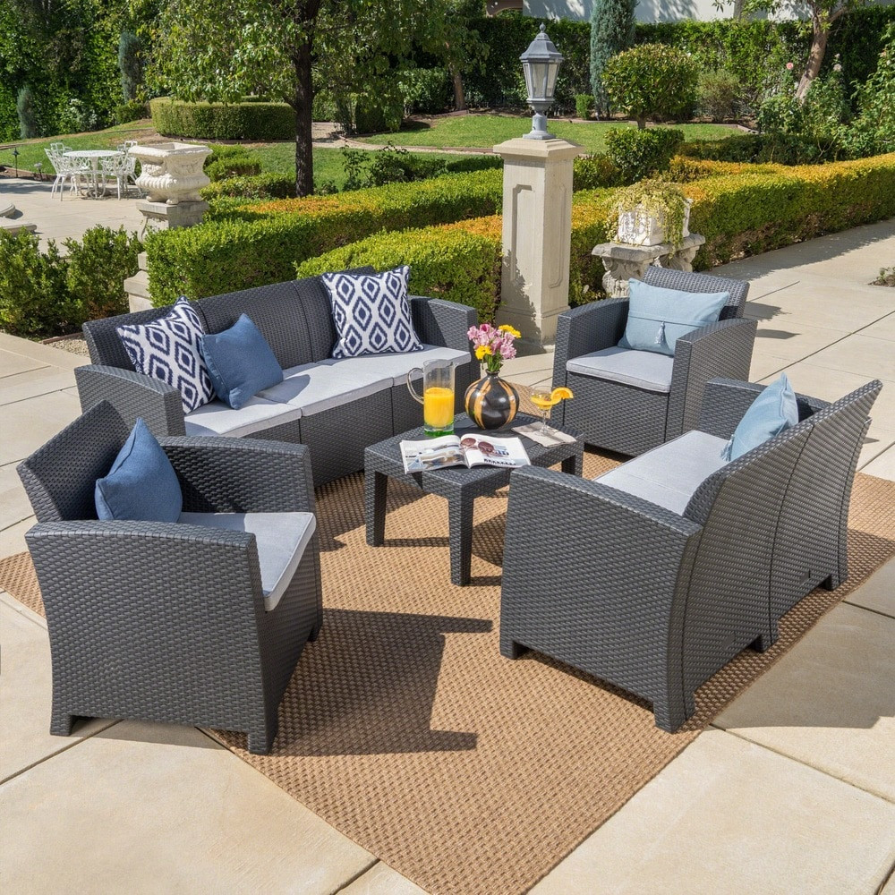 Christopher Knight Home Daytona Outdoor Wicker Chat Set with Cushions