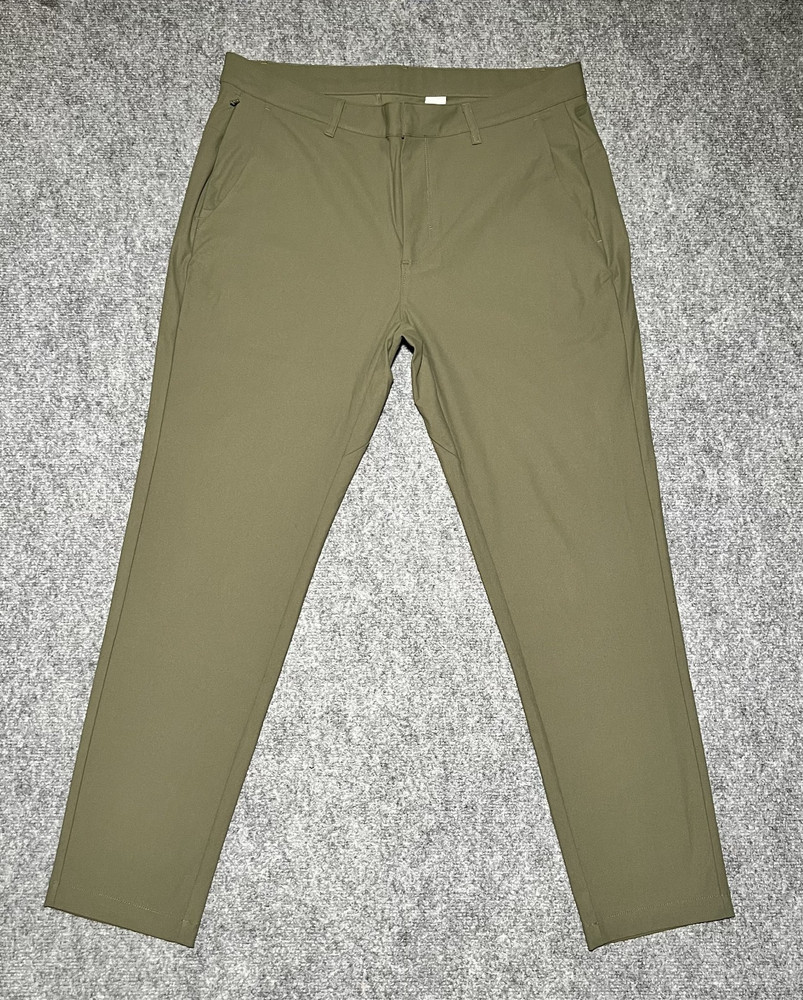 Fabletics The Don Trouser Mens 36x30 Olive Green 5 Pocket Pant Slim Fit Chino