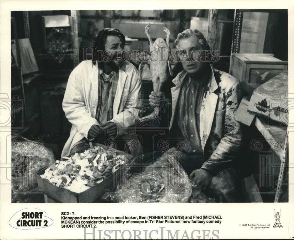 1988 Press Photo Fisher Stevens and Michael McKean star in 