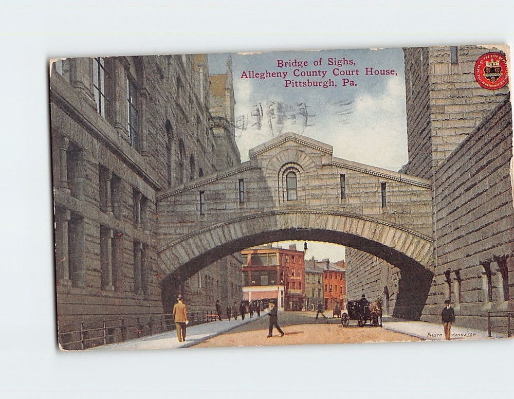 Postcard Bridge of Sighs Allegheny County Courthouse Pittsburgh Pennsylvania USA
