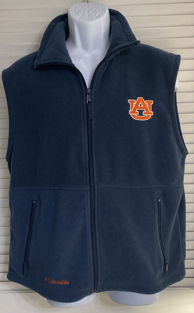 Men's Columbia Auburn Tigers Full Zip Fleece Vest, Medium, Blue