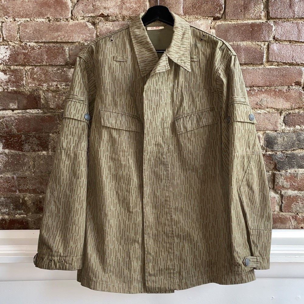 Vintage East German Army Field Jacket Men’s Medium Strichtarn Raindrop Camo