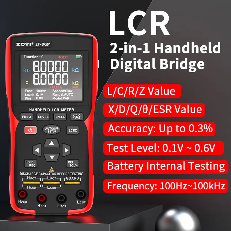 Digital High-precision Handheld Bridge Tester LCR Plus Internal Resistance Meter