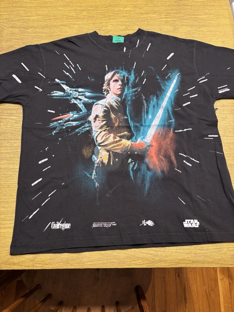 Men’s Medium - Civil Regime Star Wars Luke Skywalker Oversized Shirt - Blue