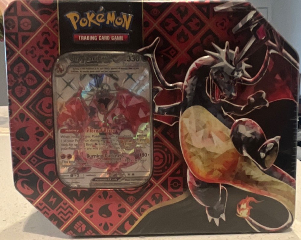 pokémon scarlet & violet paldean fates charizard ex tin box sealed