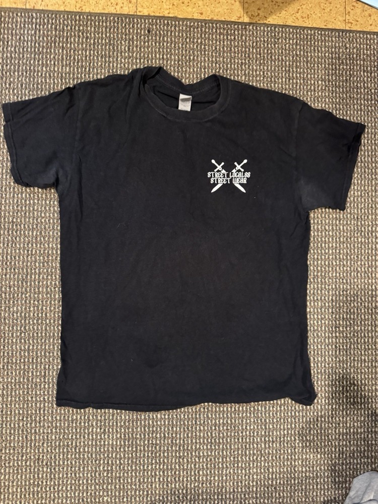 Gildan Heavy Cotton Street Locals Black Men's Graphic T-Shirt Short Sleeve SizeL