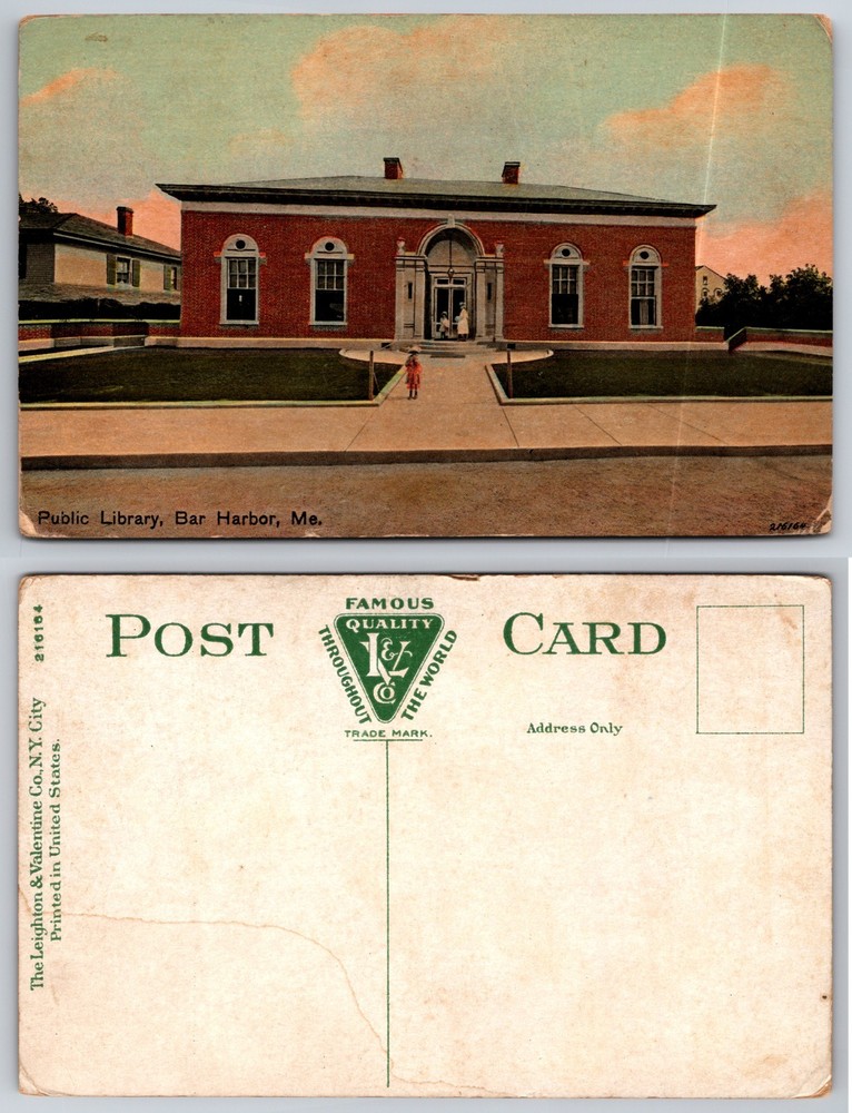 Public Library Bar Harbor Maine Postcard