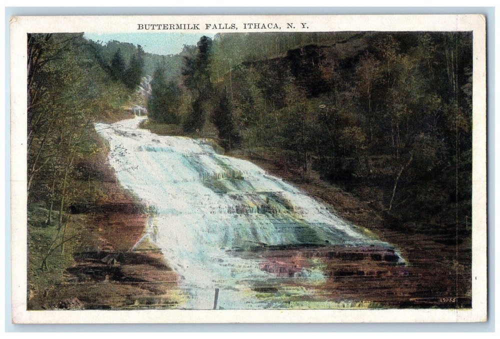 c1920's Buttermilk Falls Ithaca New York NY Antique Unposted Postcard