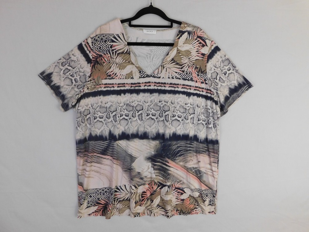BEKA Womens AU Size 20 Jungle Animal Print Abstract Blouse Shirt