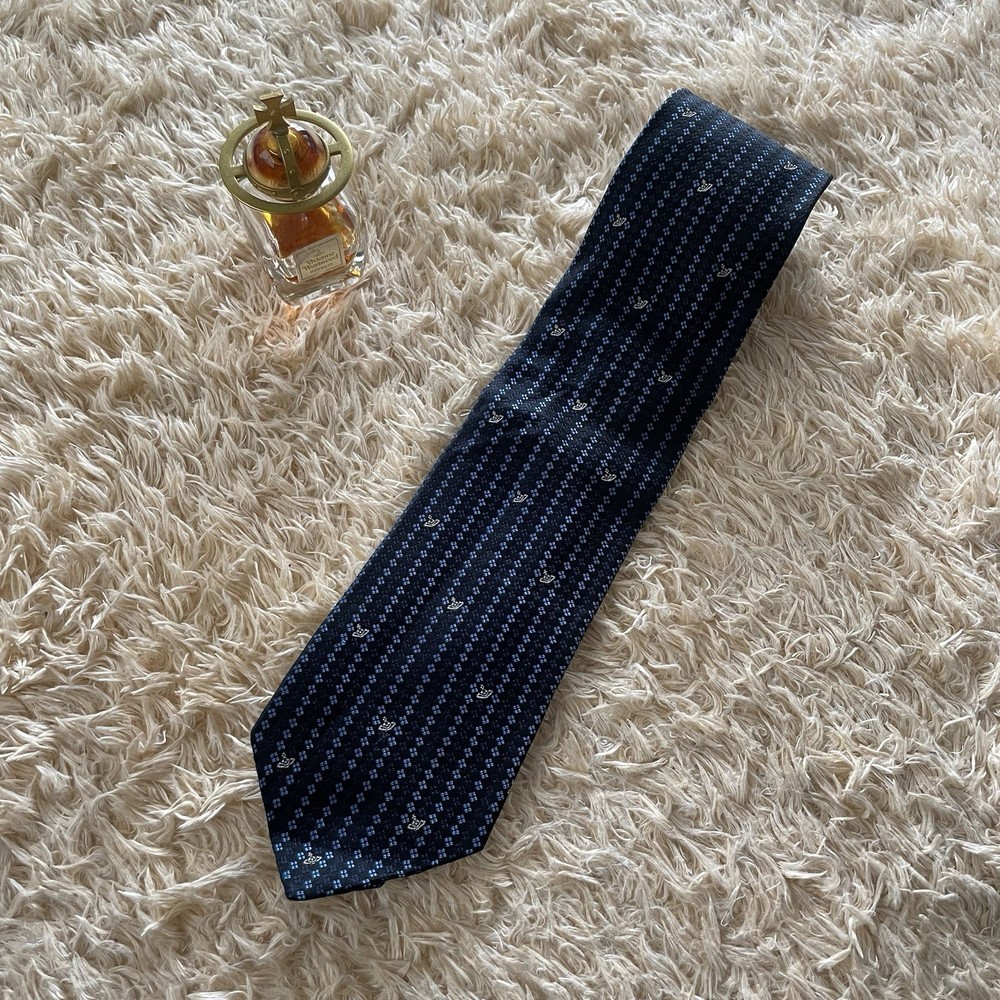 VIVIENNE WESTWOOD Tie ORB Pattern 100% Silk Made In Italy