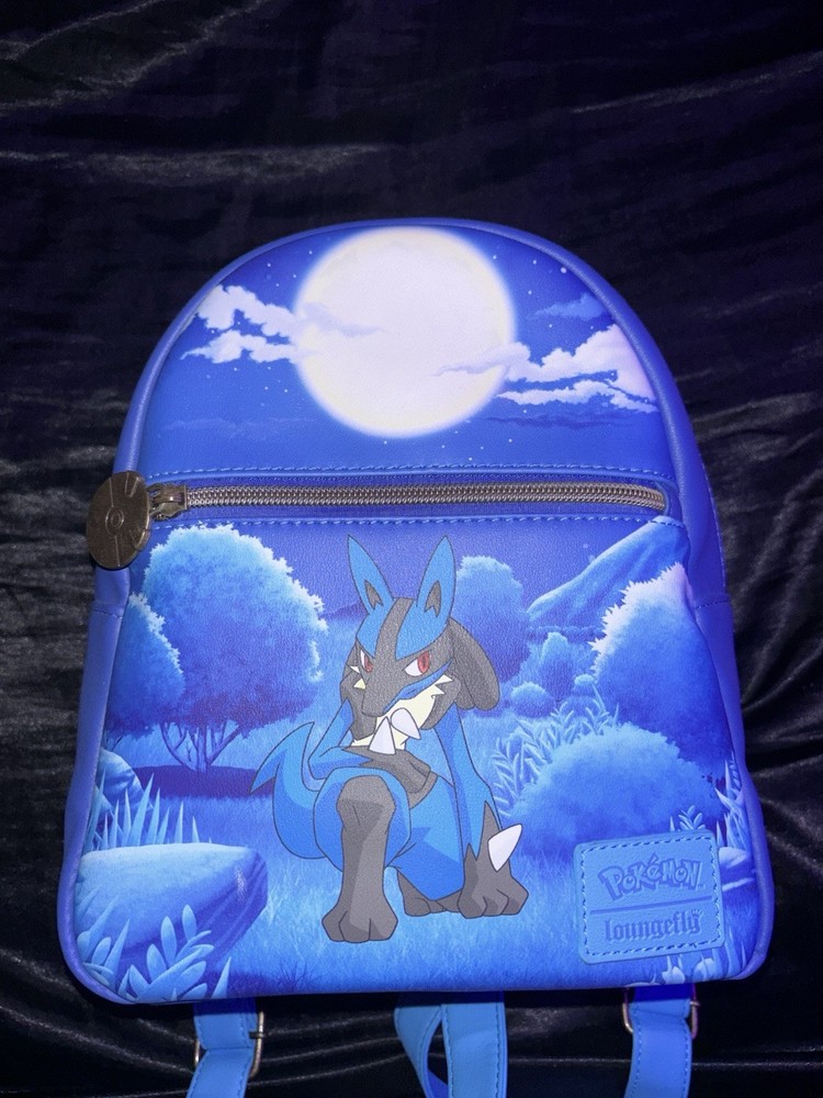 Loungefly Pokémon Lucario Blue Faux Leather Mini Backpack