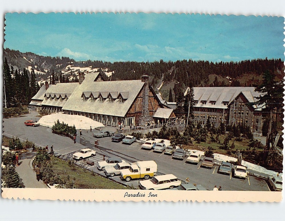 Postcard Paradise Inn Mt. Rainier National Park Ashford Washington USA