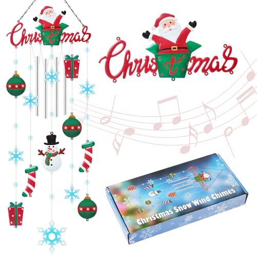 Christmas Wind Chimes Outdoor Christmas Decorations Large Welcome Santa Claus