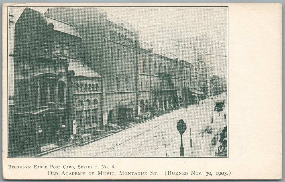 Brooklyn Ny Old Academy Of Music Montague Street Antique Postcard-image