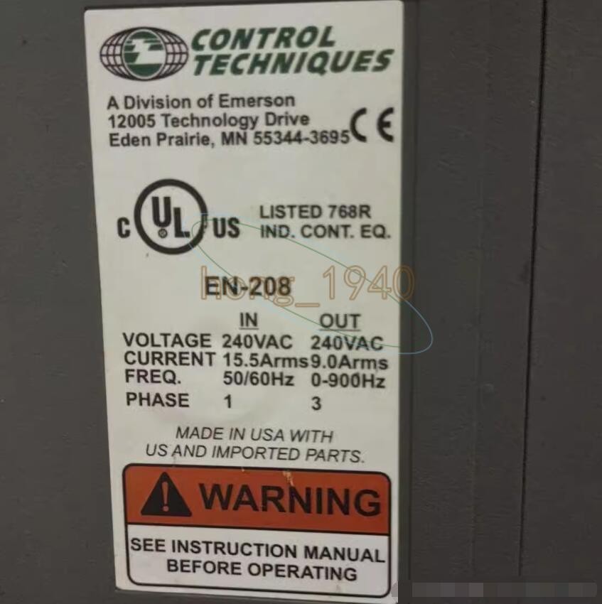 1PC USED Emerson Control Techniques EN-208-00-000 Servo Drive