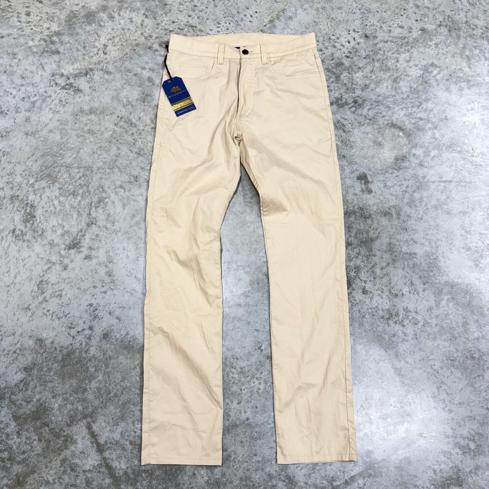 Onward Reserve Pants Mens 32x32 Beige Stretch Chino 5-Pocket Casual Straight Leg