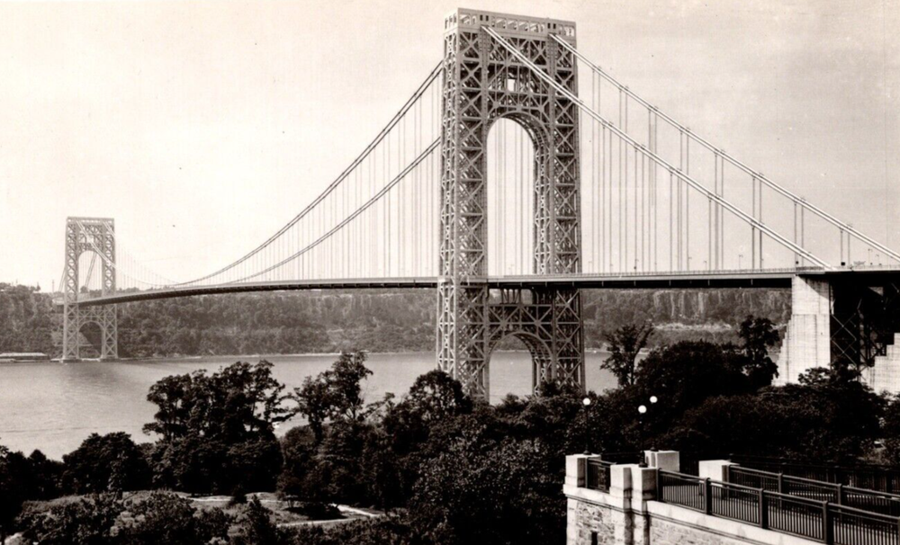 RPPC George Washington Bridge In New York City NY Vintage Postcard