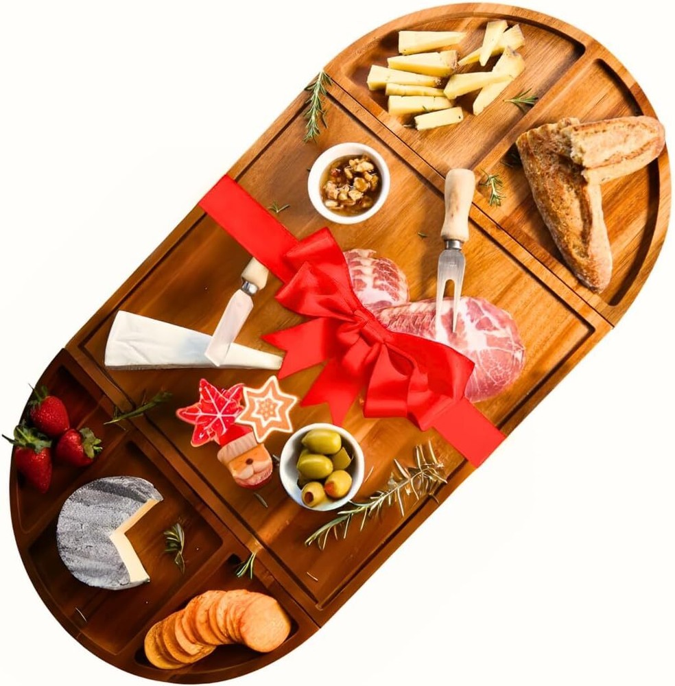 Acacia Wood Large Charcuterie and Cheese Board with Durable Finish-image