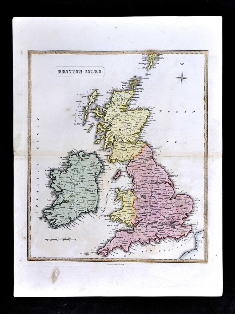 1839 Allan Bell Atlas Map - British Isles Great Britain Ireland Scotland England