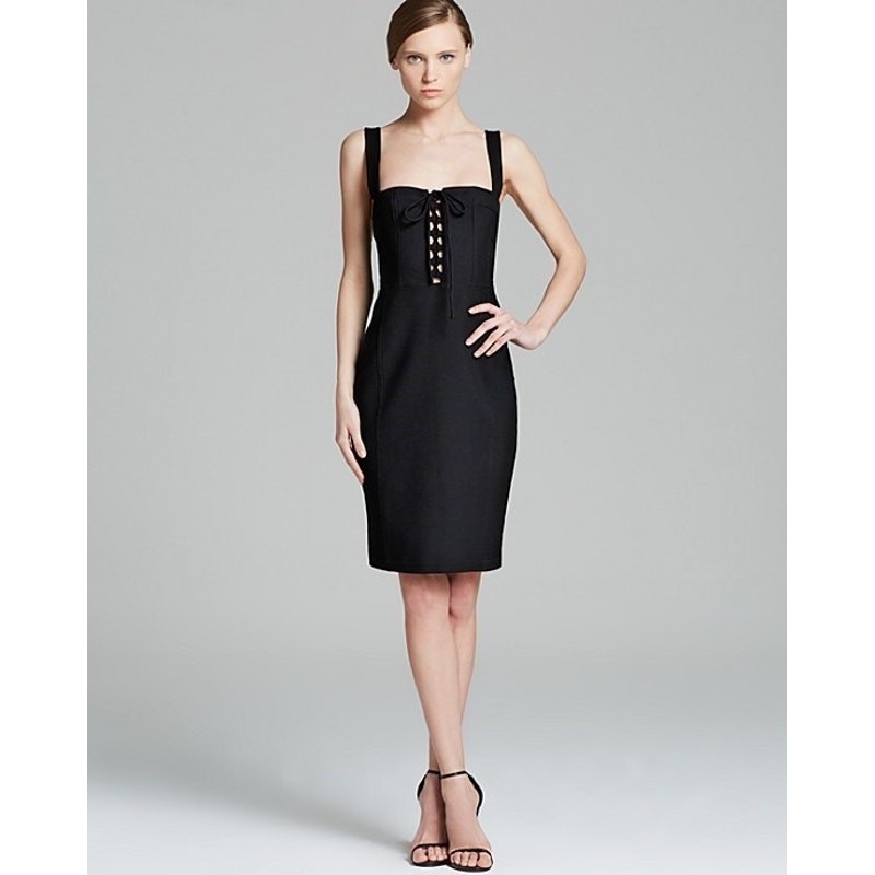 Diane von Furstenberg Scotland Bustier Dress in Black - Size: 8
