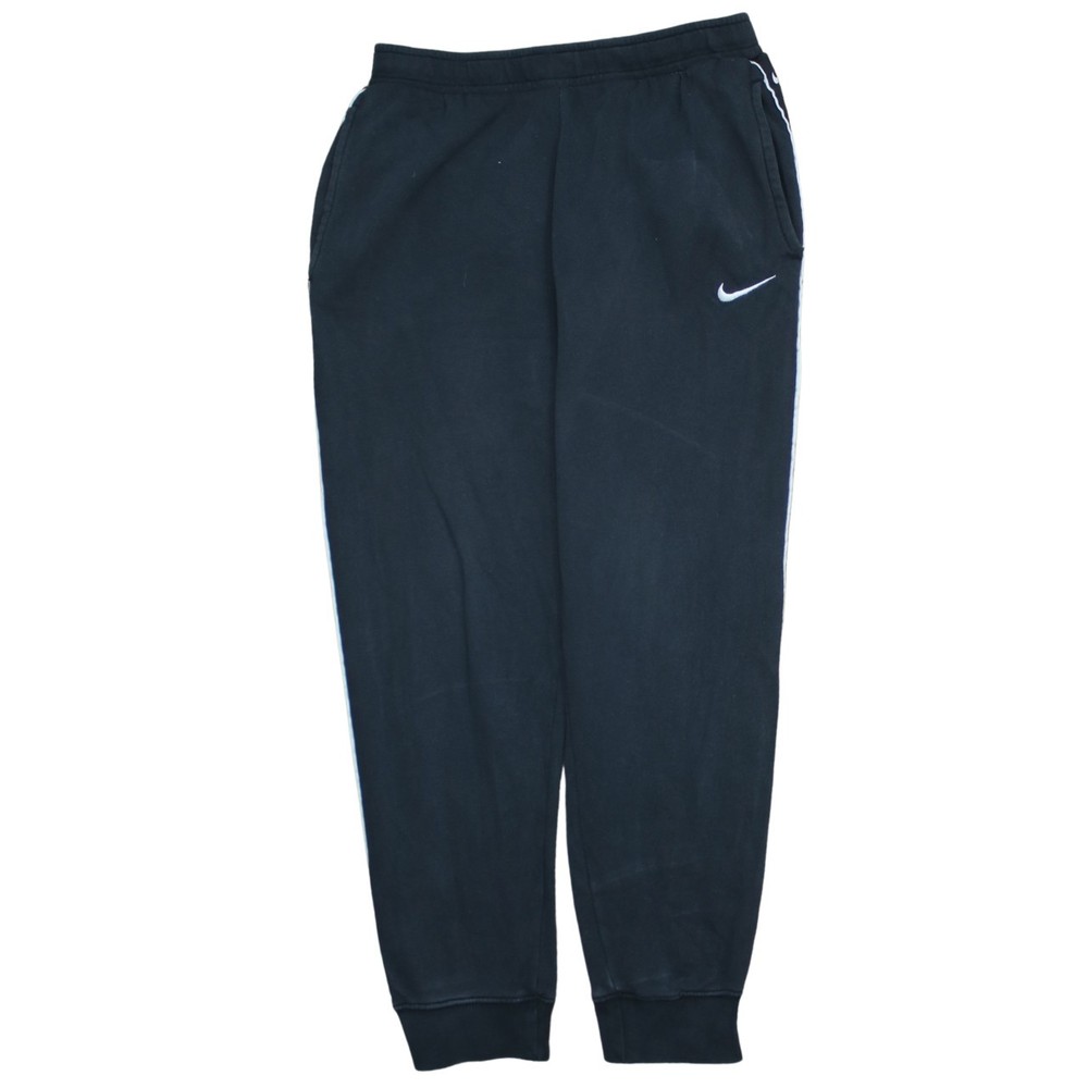 Nike Mens Joggers Black Fleece Cuffed Leg Elastic Waist Side Swoosh Tape M M